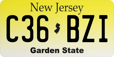 NJ license plate C36BZI