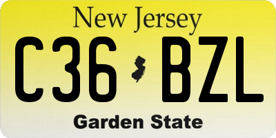 NJ license plate C36BZL