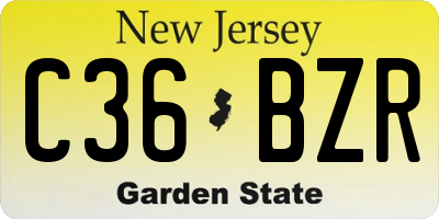 NJ license plate C36BZR