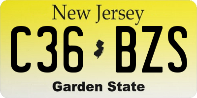 NJ license plate C36BZS
