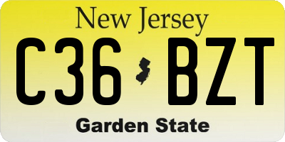 NJ license plate C36BZT