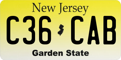 NJ license plate C36CAB