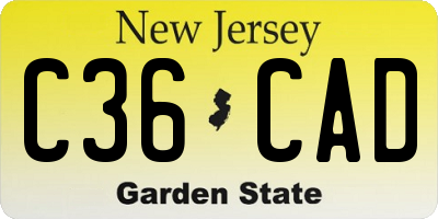 NJ license plate C36CAD