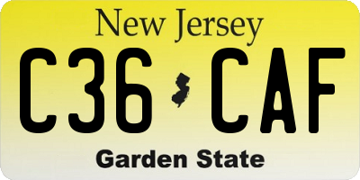 NJ license plate C36CAF