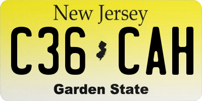 NJ license plate C36CAH