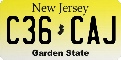 NJ license plate C36CAJ