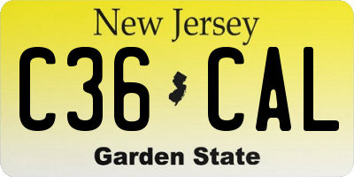 NJ license plate C36CAL