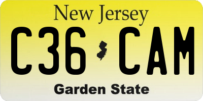 NJ license plate C36CAM