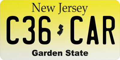NJ license plate C36CAR