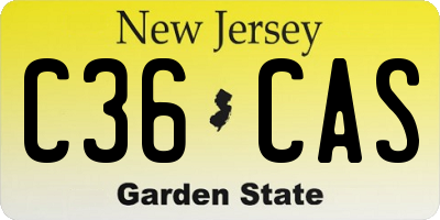 NJ license plate C36CAS
