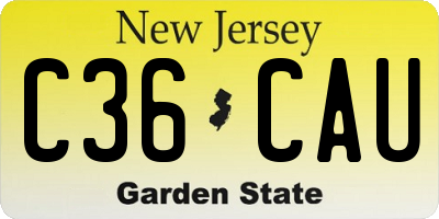 NJ license plate C36CAU