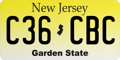 NJ license plate C36CBC