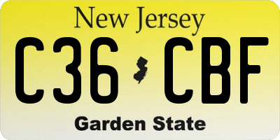 NJ license plate C36CBF