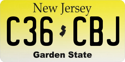 NJ license plate C36CBJ