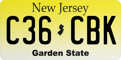 NJ license plate C36CBK