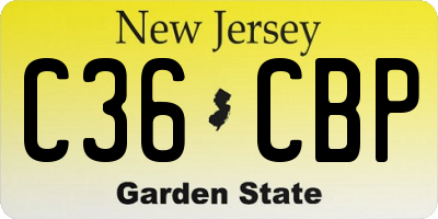 NJ license plate C36CBP