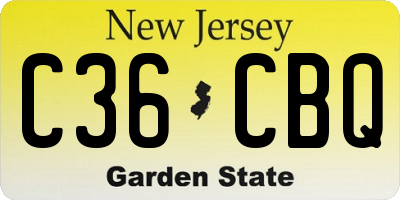 NJ license plate C36CBQ