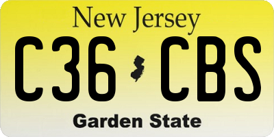 NJ license plate C36CBS