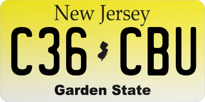 NJ license plate C36CBU