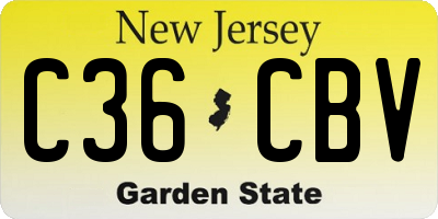 NJ license plate C36CBV
