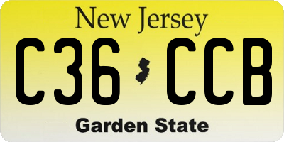 NJ license plate C36CCB