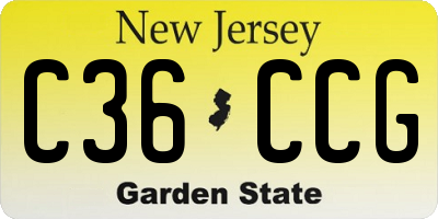 NJ license plate C36CCG