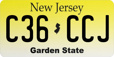 NJ license plate C36CCJ