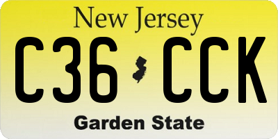 NJ license plate C36CCK