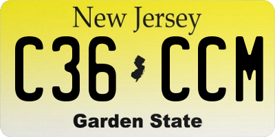 NJ license plate C36CCM