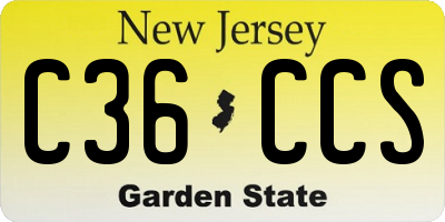NJ license plate C36CCS