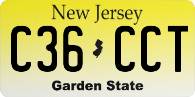 NJ license plate C36CCT