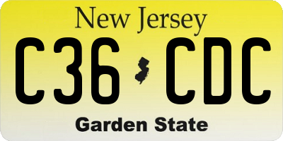 NJ license plate C36CDC