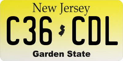 NJ license plate C36CDL