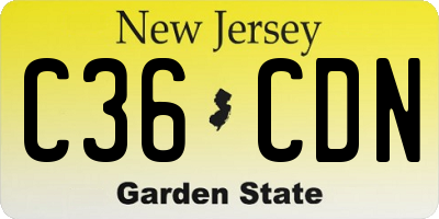 NJ license plate C36CDN
