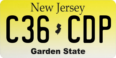 NJ license plate C36CDP