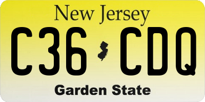 NJ license plate C36CDQ