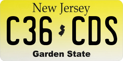 NJ license plate C36CDS