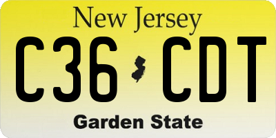 NJ license plate C36CDT