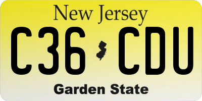 NJ license plate C36CDU