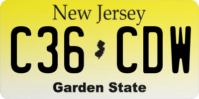 NJ license plate C36CDW
