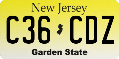 NJ license plate C36CDZ
