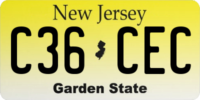 NJ license plate C36CEC
