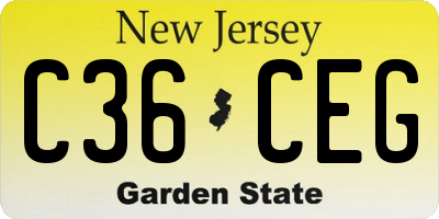 NJ license plate C36CEG