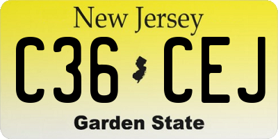 NJ license plate C36CEJ