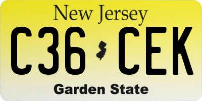 NJ license plate C36CEK
