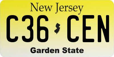 NJ license plate C36CEN