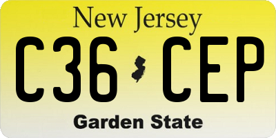 NJ license plate C36CEP