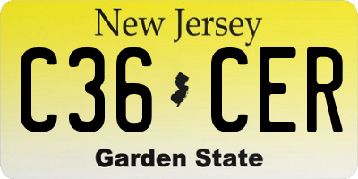 NJ license plate C36CER
