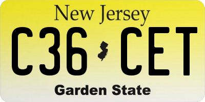 NJ license plate C36CET