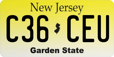 NJ license plate C36CEU